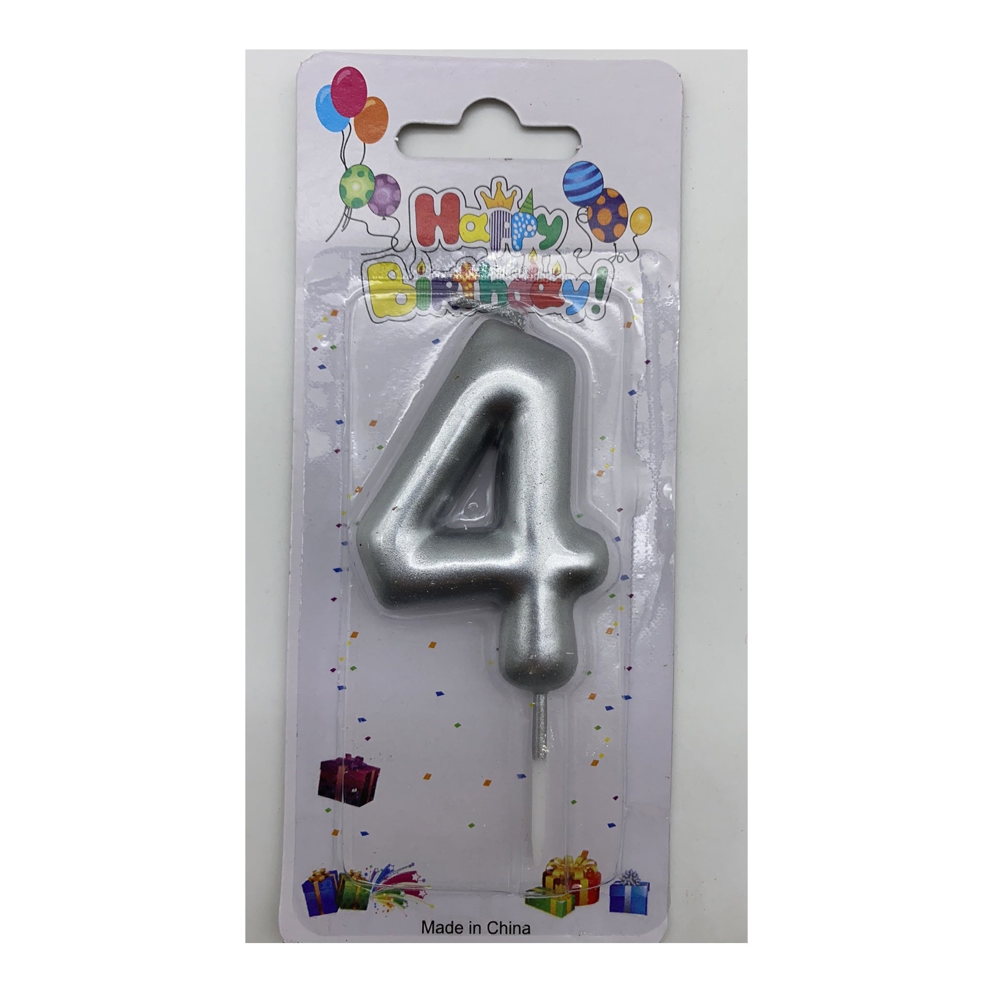 Number Candle Silver 4